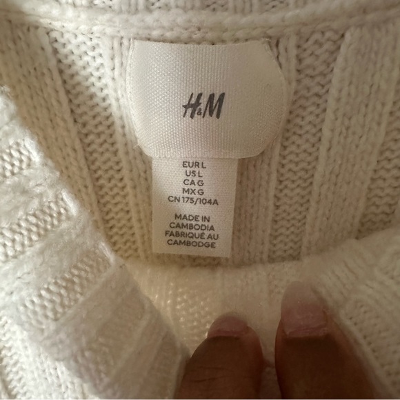 Oversized Cream Sweater Dress - Picture 6 of 8